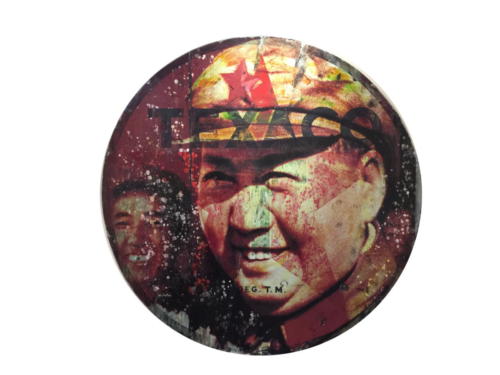 Mao 2016 Mixed Media on enamel Sign 47 in (diameter)