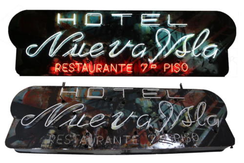 Hotel nueva isla , 280 x 120 x 30 cm mixta metal neon,2016